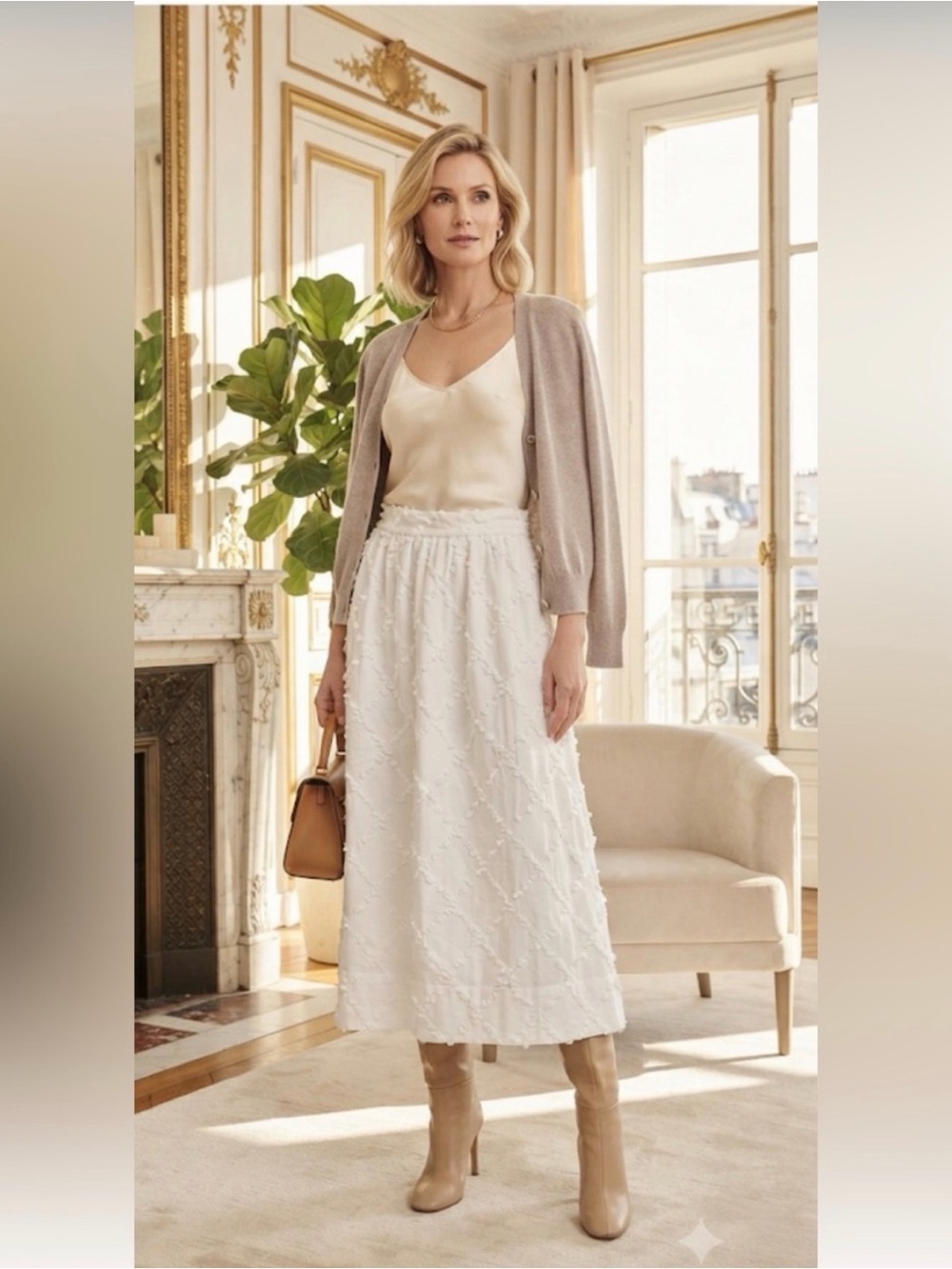 New Magaschoni Midi A-Line Skirt Ruffled High-Low Size: S